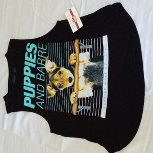 Puppies and Barre NWT graphic tank